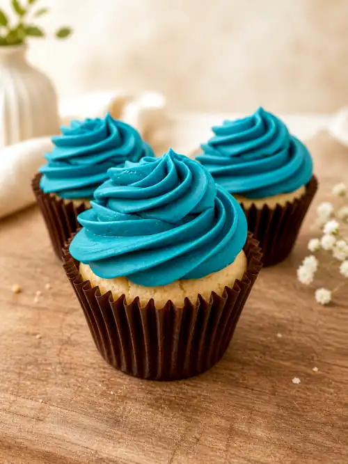 Cup Cakes with Blue Frosting